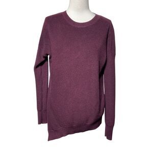 Athleta Purple Asymmetrical Long Sleeve Oversize Tunic Sweater XS